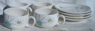 Franciscan Atomic Starburst Cup & Saucer Set Of 4 • $24.99