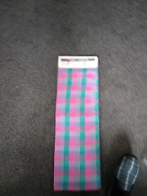 Vintage 60's/70's Pink And Green Check Wool Skirt Length Material • £10