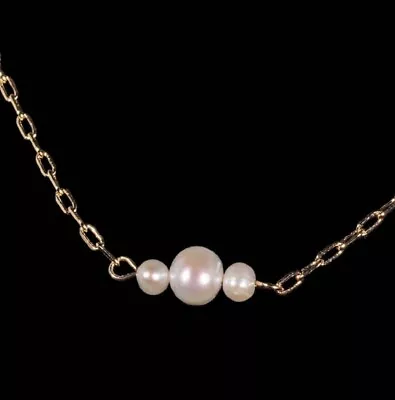 14K Gold Plated Freshwater Culture Pearl Pendant Handmade Necklace Gift For Her • $29.99