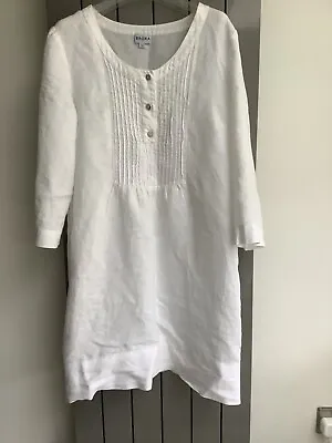 £25.50 • Buy  womens Brora   100% Linen White Dress Size12 In Ex Condition. Summer/ Holiday 