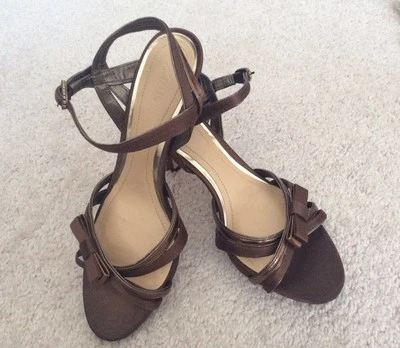 £17.99 • Buy Ladies Clarks Bronze Satin Shoes 'Talk Show' - UK 5 - Brand New