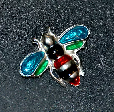 Vintage Enamel Silver Tone Animal Bug Insect Fly Bee Pin Brooch Jewelry • $7.99