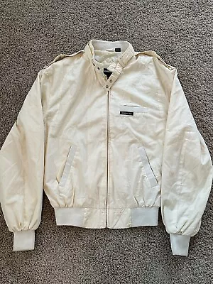 Vintage 80s Men’s Members Only Jacket Men 38 Cream/Beige Classic Racer • $25