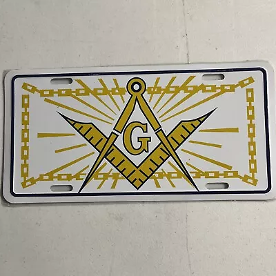 Masonic License Plate Gold And White Freemason • $4.99