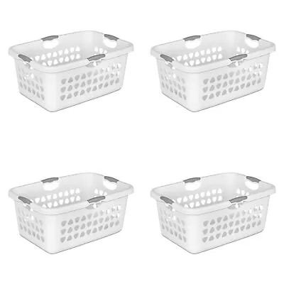 2 Bushel Ultra Laundry Basket Plastic White Set Of 4 • $32.58