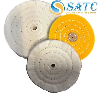 150/200mm Buffing Wheel For Polishing 1/2 Inch Arbor White Yellow 40/50/60 PLY • $12.39