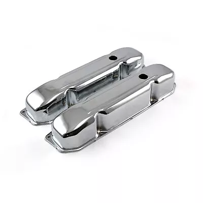 Mopar Chrysler BB 383 440 Chrome Steel Valve Covers - 3 3/4  Tall W/Baffled Hole • $50