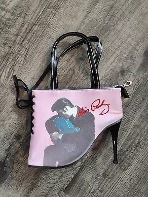 Elvis Presley Purse In The Shape Of A High Heel Shoe. Pink With Ribbon  • $40