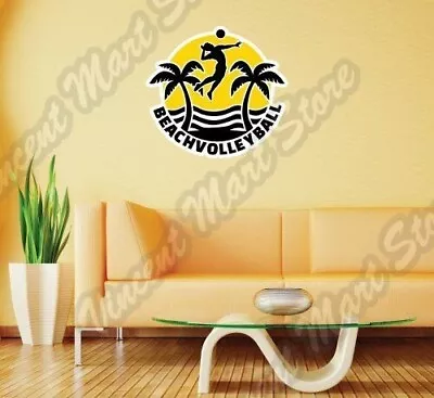 Beach Volleyball Sun Sand Game Sport Summer Wall Sticker Room Interior Decor 22  • $19.99