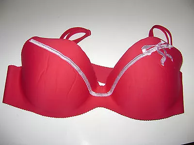 Victoria's Secret Angels Secret Embrace Lightly Lined Demi Bra 34c Red Pink Bow • $19.99