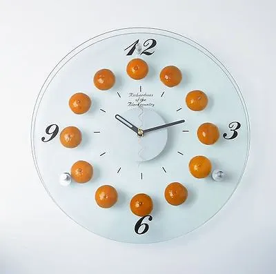 Orange Fruit Design Glass Kitchen Wall Clock • £32.99