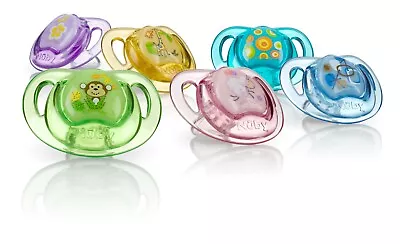 Nuby Prism Orthodontic Pacifier 2 Pack -Silicone Baglet- 6-12 Months - BPA Free • $6.99