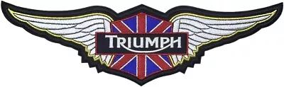 Triumph Motorcyle Silver Wings Jacket Vest Back Patch | Iron On Or Sew 12 X3.5  • $15.99