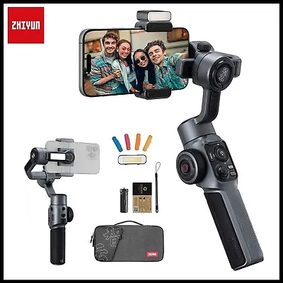 Zhiyun Smooth 5S Combo W/Magnetic Fill Light Carrying Bag For Smartphone IPhone • £159