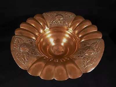 Old Vintage 12” MEXICAN COPPER Taxco Hand Hammered Pedestal Bowl     • $275