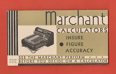 Vintage Marchant Calculators Advertising Card • $14.56