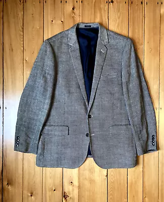 J Crew Ludlow 100% Linen Gray Herringbone  Summer Tweed  Sport Coat Blazer 44R • $60