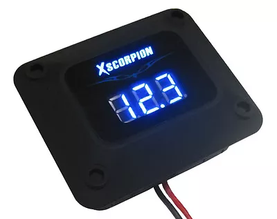 Digital 12V BLUE LED Voltage Volt Meter Amp Car Battery Black Finish Car Bike + • $15.99