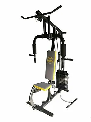 Multi Gym Adjustable Plates Preacher Pulley Exercise Machine Lats Press 70 Kgs • £269.99