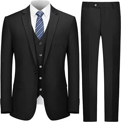 $120.52 • Buy Three Piece Slim Fit Suit & Tie Imported Fabric One Button Premium Party Suit
