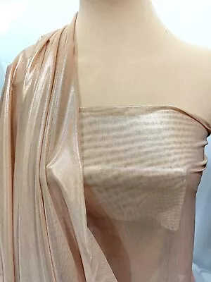 Foil Power Mesh Sheer Fabric Blush/ Rose Gold  58   Bty Dance Gymnastic Costume • $13.99