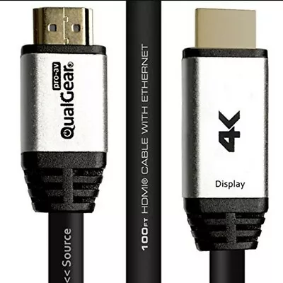 QUALGEAR High Speed Long HDMI 2.0 Cable With Ethernet (100 Feet-30m) - 100% OFC • £45.99