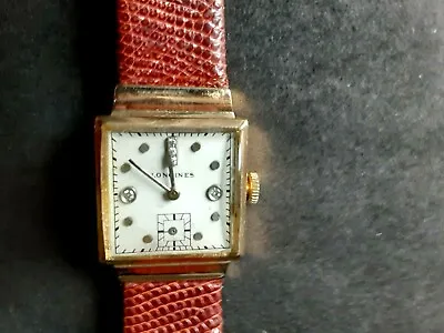 Vintage Longines Art Deco 14k Yellow Gold Diamond Watch 17Jewels Runs • $399
