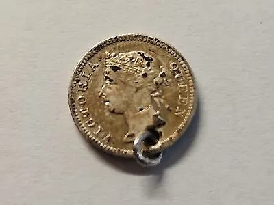 Sterling Silver 925 Canada Queen Victoria 5 Cents Coin Charm RARE! 1900 Antique • $12.99
