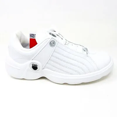 K-Swiss Chilton Triple White Mens Athletic Casual Shoes Sneakers 00406 101 • $54.95