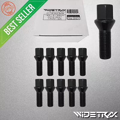 10pc 12x1.5 Black Wheel Lug Bolts Studs Locks 33mm Shank For Mercedes Audi VW • $28.93