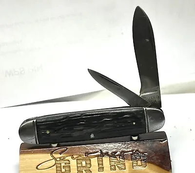 Vintage Boker Made In USA Cigar Jack Pocket Knife Two Blades Black Clean • $29