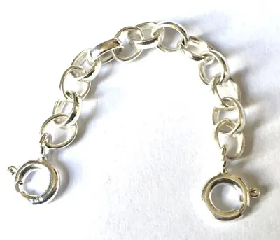 Sterling Silver 4.2mm Belcher Necklace Extender Safety Chain 1  To 8  Inches • £16.99