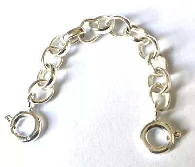 Sterling Silver 4.2mm Belcher Necklace Extender Safety Chain 1  To 8  Inches • £5.99