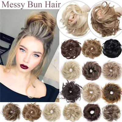 Messy Curly Hair Bun Piece Updo Scrunchie Fake Natural Bobble Hair Extensions UK • £8.55