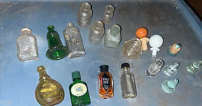 Lot Of 19 Vintage Glass Bottles/ Cruet / Perfume Stoppers Toppers Miniature • $38