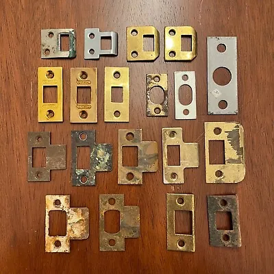 Lot Of 19 - Vintage Brass Mortise Lock Door Jamb Striker Keeper Plate - Antique • $17.60