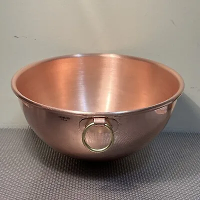 Mauviel 1830 France Copper Egg White Chocolate Mixing Bowl W/Brass Ring 10-7/8  • $89.99