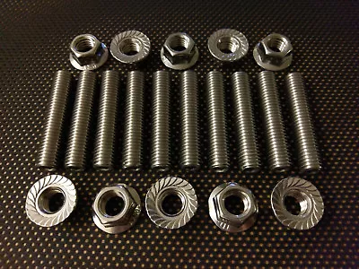 £10.15 • Buy Metric Stainless Steel Exhaust Studs Manifold Studs With Flange Nuts M6 M8 M10
