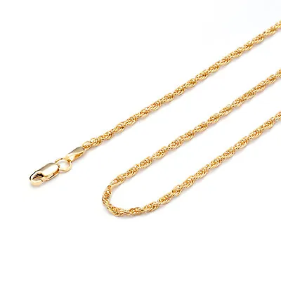 24K Gold On Silver Rope Prince Of Wales Chain Necklace | 1.8mm | Various Sizes • £19.99