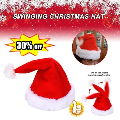 Music Electric Swing Christmas Hat HolidayMoving Santa Claus Cap Party Costume/ • £8.96