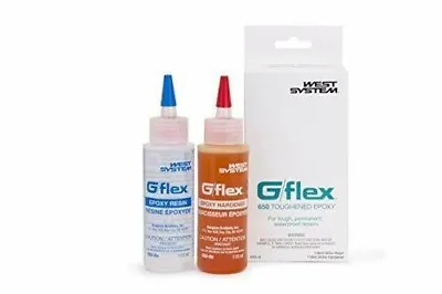 West System 650-8 G/flex Toughened Epoxy Two 4 Fl Oz Bottles • $36.59