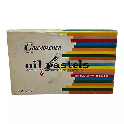 Vintage Grumbacher Oil Pastels Set Of 36 Brilliant Color Ad Insert Art 22-36 • $40.30