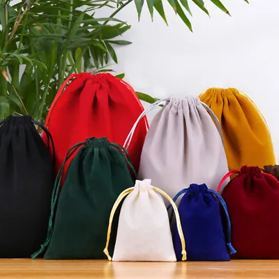Velvet Drawstring Pouch Xmas Jewelry Baggie Ring Gift Bags Wedding Favors HOT • $1.56
