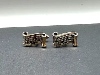 Swank Gold Tone Musical Note Cufflinks • $6