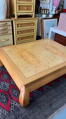 1980s Henredon Ming Style Coffee Table Burl Wood  • $800