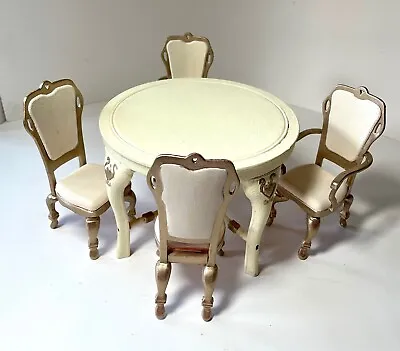 Barbie Hand Painted VINTAGE TABLE AND FOUR CHAIRS PREOWNED • $18