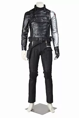 Captain America 2 Winter Soldier Bucky Outfits Uniform Halloween Cosplay Costume • $597.54