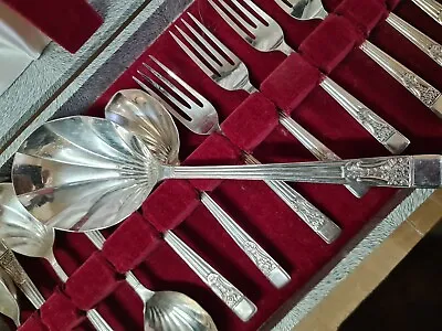 Vintage Ryals A1 Of Sheffield- Cased Dessert Spoons Forks Serving Spoon • £18.50