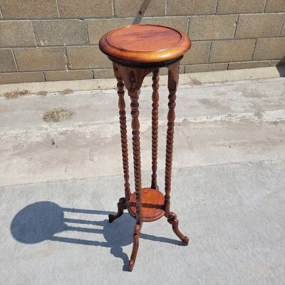 £64.99 • Buy Vintage Wooden Barley Twist Jardiniere Plant Stand 2 Tiers - 102cm Tall