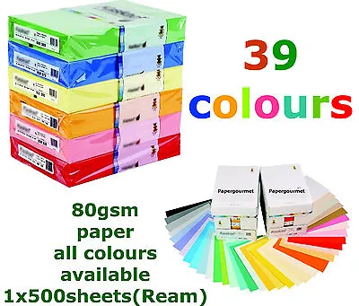 A4 Coloured Paper Reams 80gsm Paper & 160gsm Card (41 Colours To Choose From)  • £10.99
